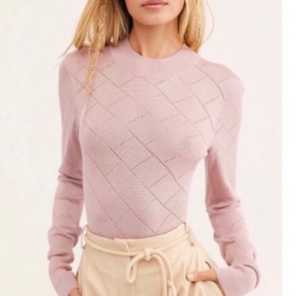 New! Free People XS what’s the pointelle mauve bodysuit. - Picture 7 of 10